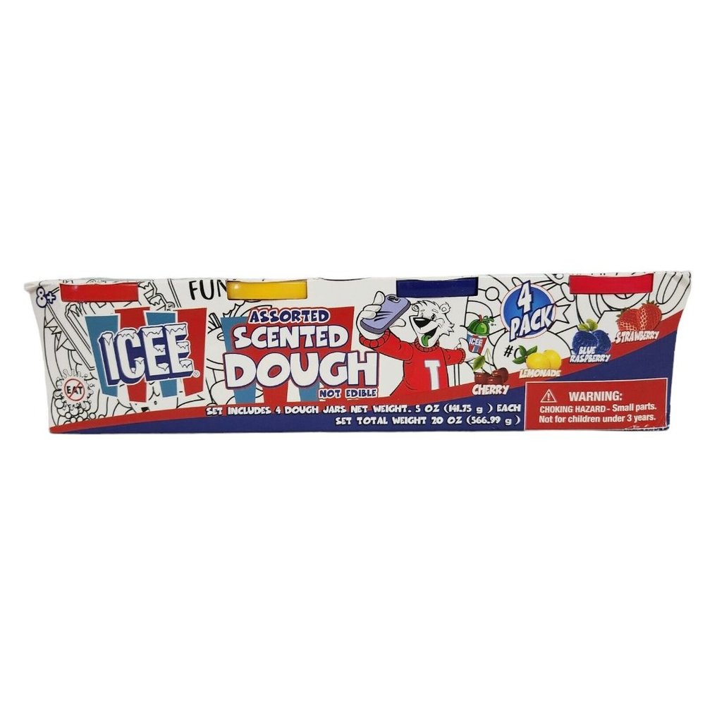 New Icee Assorted Scented Dough SET OF 4 Play Dough Cherry Blue Rasberry Strawbe